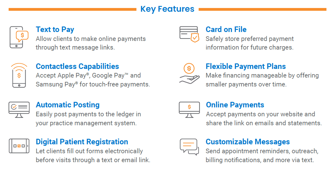 A key features of the new online payments system.